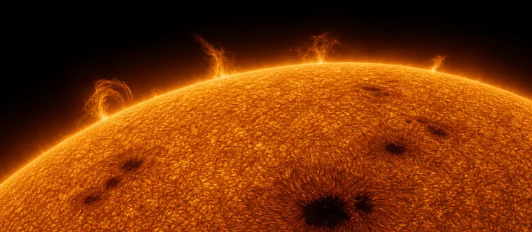 Die Sonne im All, glühende Plasmaoberfläche